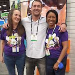 LickiMat&reg; team members - Jane and Hazel from Australia with Alejandro from Spain