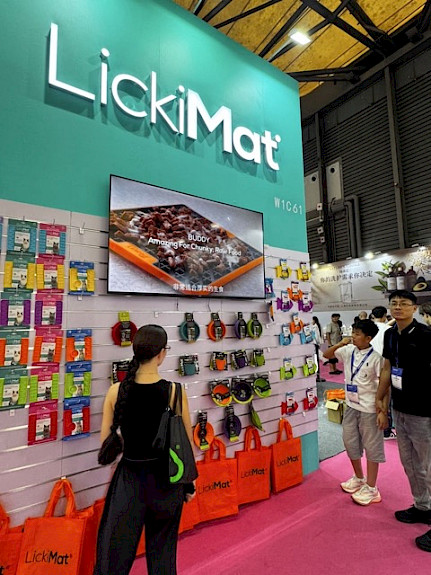 The LickiMat stand at Pet Fair Asia in Shanghai, China, 2026